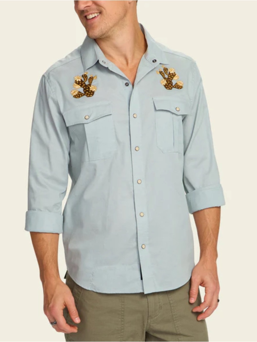 Howler Brothers Gaucho Long Sleeve Snap Shirt Prickly Pears Western Mens XL